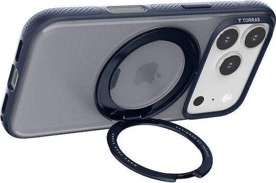 Torras Ostand R Umschlag Rückseite Silikon Marineblau (iPhone 17 Pro Max)