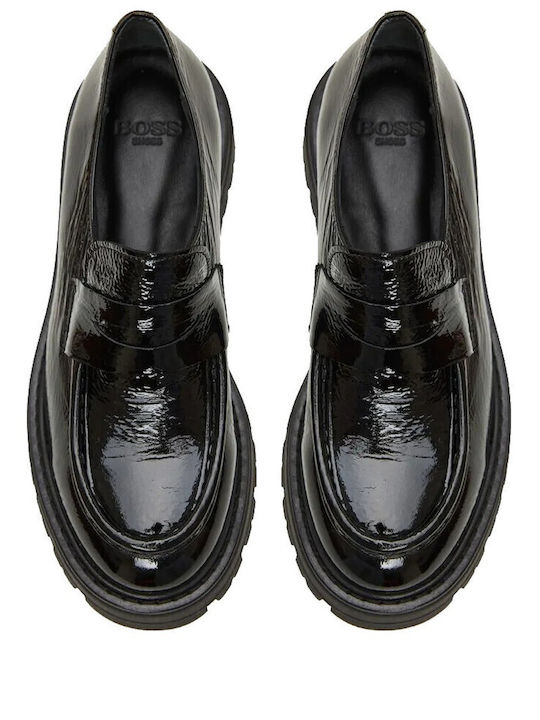 Δερμάτινα Γυναικεία Loafers σε Μαύρο Χρώμα