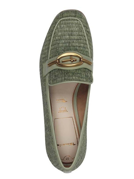 Δερμάτινα Γυναικεία Loafers σε Πράσινο Χρώμα