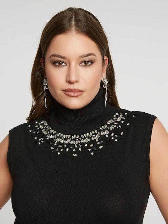 Bluze Damă Pulover Fără Mâneci Negru 8404.1009.N.W-black