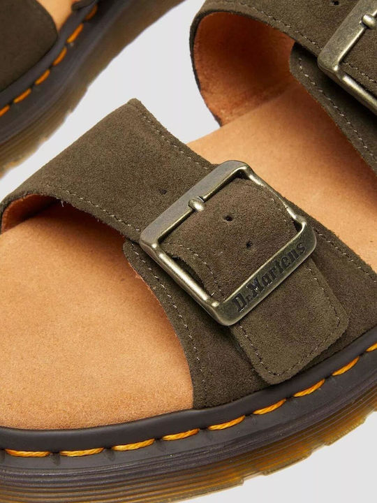 Jorge Leder Herrensandalen in Grün Farbe
