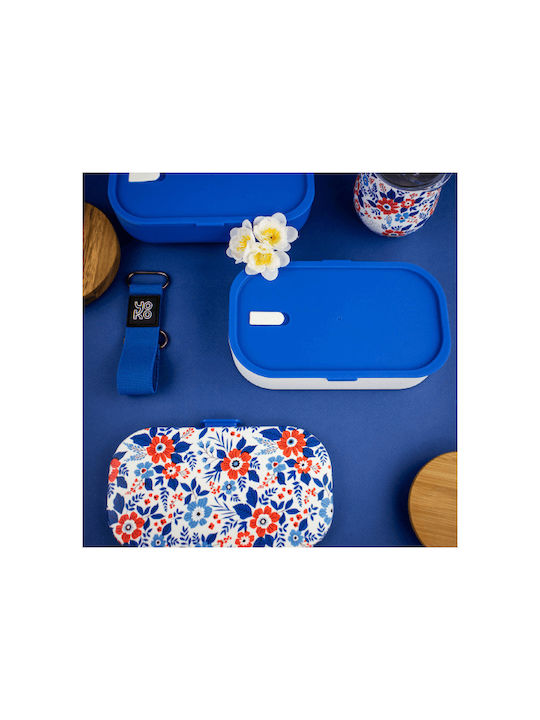 Yoko Design Bento Box Кутия за обяд Пластмаса Син Подходяща за микровълнова фурна 1200мл 1бр