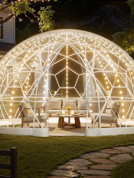 Vevor Gazebo De Grădină Cu LED Alb 4.5x4.5m