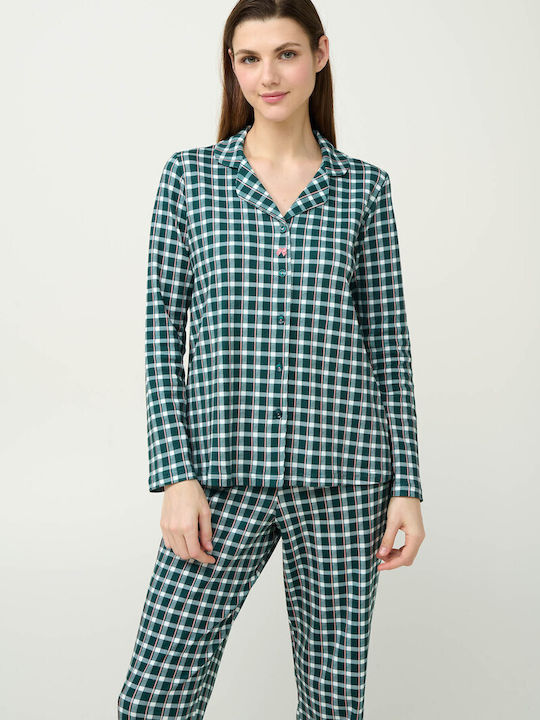 Vamp Sommer Damen Pyjama-Set Green