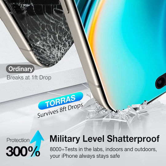 Torras Privatsphäre Gehärtetes Glas Schwarz (iPhone 17 / 17 Pro / 16 Pro)
