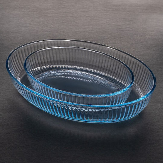 Viosarp Glass Oval Heat-Resistant Cookware 2pcs