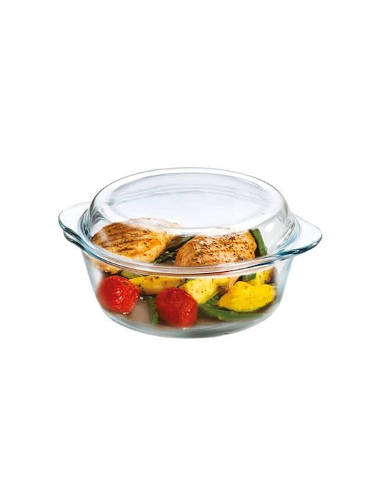 Viosarp Glass Round Heat-Resistant Cookware with Lid 26x22x12cm