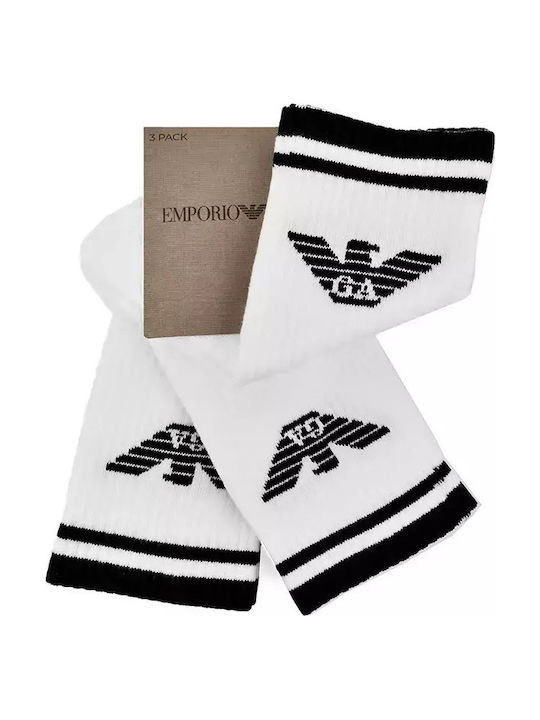 Emporio Armani Ανδρικές Κάλτσες Λευκό 3Pack