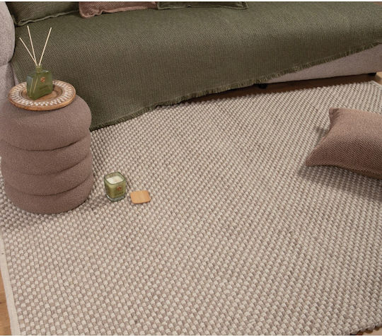 Nef-Nef Homeware Marilia Teppich Rechteckig Synthetisch,Polyester/Cotton/Leather Beige