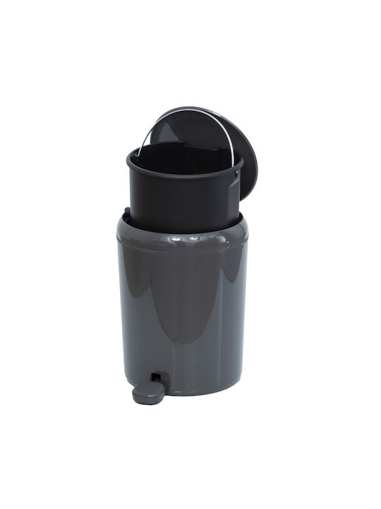 Dimitracas Waste Bin Waste Plastic with Pedal Gray 5lt 1pcs
