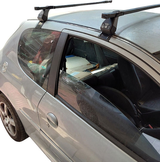 Hermes Aluminum Car Roof Bars for Peugeot 206 3D / 5D 1998-2008 Set with Roof Rack Legs MP.P206.08