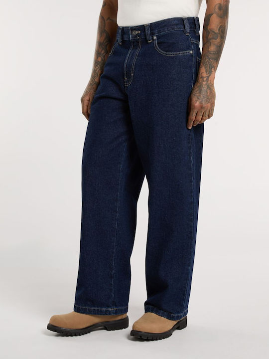 Hilham Ανδρικό Παντελόνι Τζιν με Loose Baggy Εφαρμογή Dark Indigo