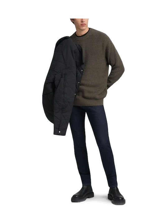Anbass Men's Jeans Pants Elastic with Slim Fit Blue