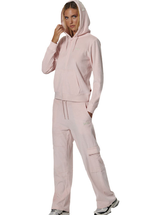 Women's Sweatshirt Jacket Hooded Chalk Pink