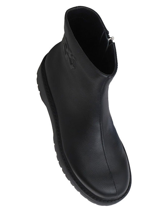 Binyamin Leather Women's Ankle Boots Black