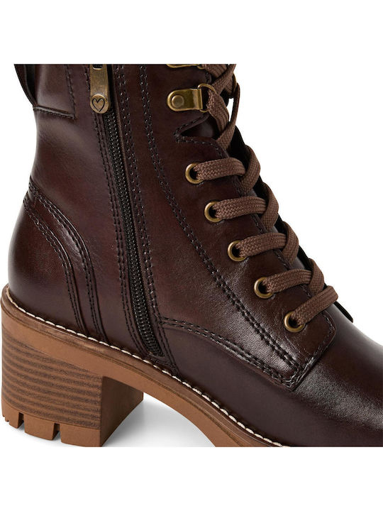 Leder Stiefeletten Damen Braun