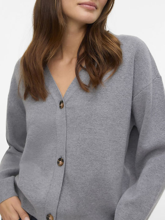 Κοντή Γυναικεία Πλεκτή Ζακέτα Medium Grey Melange
