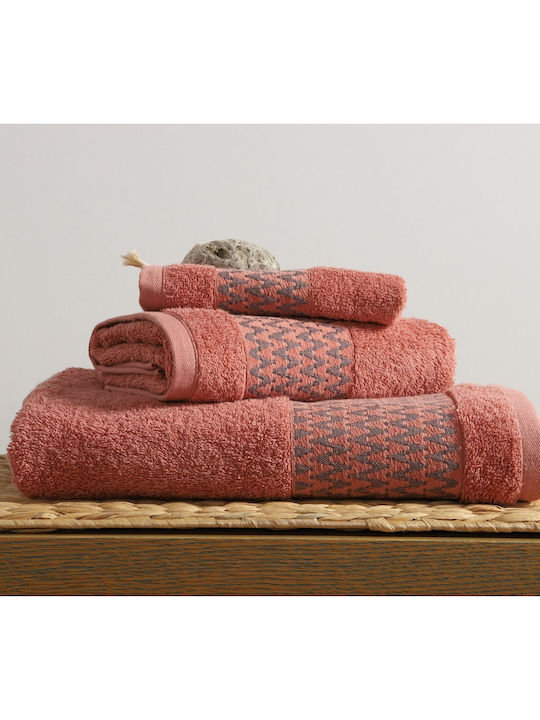 Nef-Nef Homeware Кърпа за ръце Fonteste 30x50см. Праскова Тегло 500гр/кв.м