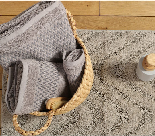 Nef-Nef Homeware Hand Towel Fonteste 30x50cm Grey Weight 500gr/m²