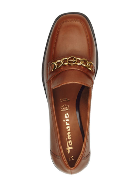 Δερμάτινα Γυναικεία Loafers σε Ταμπά Χρώμα