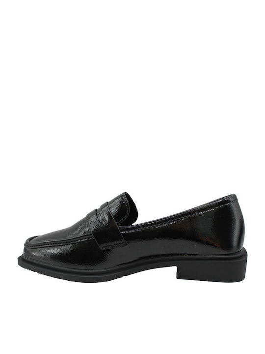 Лачени Дамски Loafers в Черен Цвят