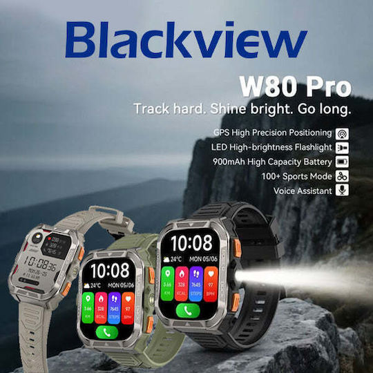 BlackView W80 Pro 56мм Смартчасовник с Пулсомер (Черен)