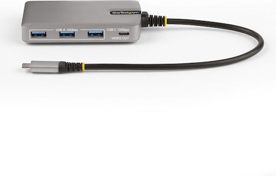 StarTech Hub 3 Θυρών USB 2.0 με σύνδεση USB-A / USB-C Γκρι