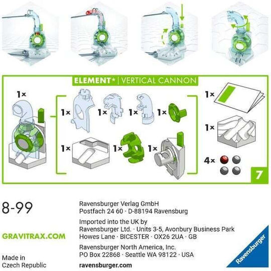 Ravensburger Element Vertical Cannon Joc Educațional Mecanic Gravitrax