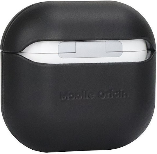 Mobile Origin Θήκη Δερμάτινη σε Μαύρο χρώμα για Apple AirPods 4