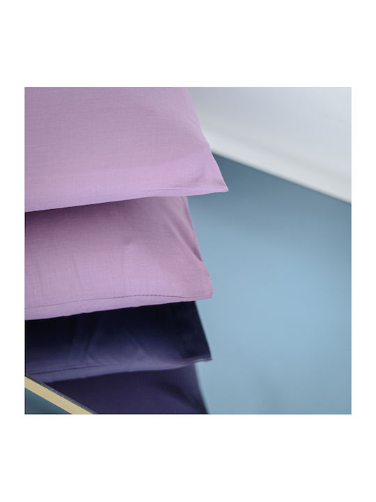 My Home Luxury Semi Double Bed Sheets Set with Rubber Hugger 120x200+25cm Purple 3 Pieces