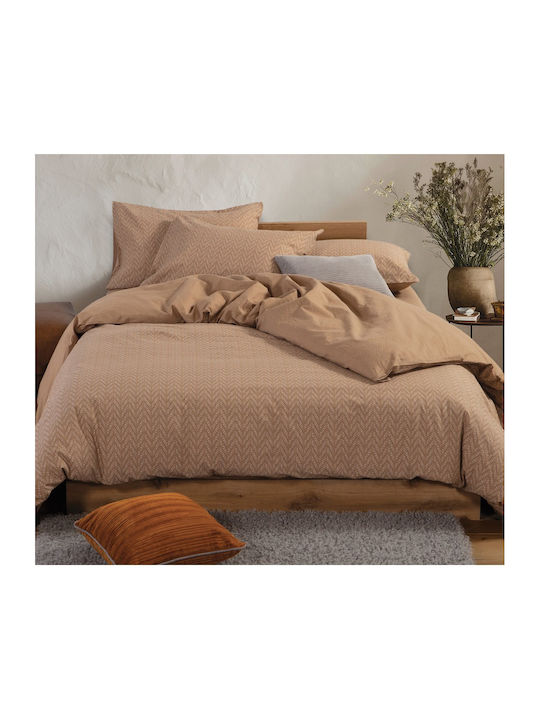 Nef-Nef Homeware Suspen Σετ Σεντόνια Υπέρδιπλα 240x270εκ. Caramel (4τμχ)