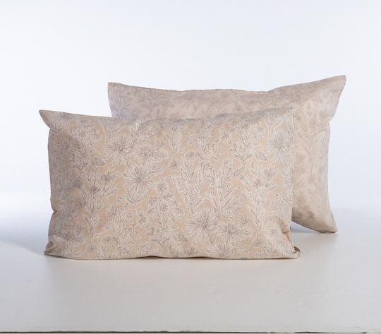 Nef-Nef Homeware Bamb.lucil Pillowcase with Envelope Cover Beige 52x72cm.