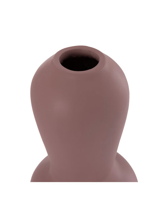 Homemarkt Set of 2 Table Decorative Vases Chelin HM21144 Terracotta Black & Purple