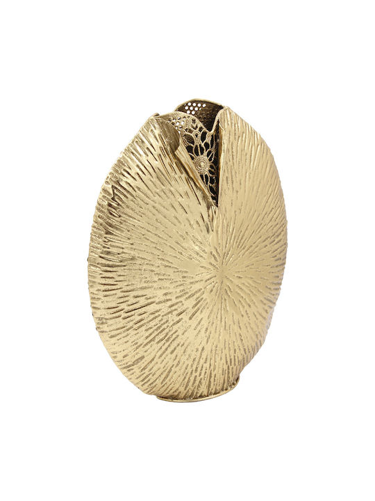Metallische Blumenvasen 32x13x39 Aus Gold Keskor 95598