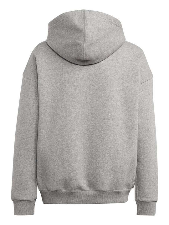 Fleece Παιδικό Φούτερ με Κουκούλα και Τσέπες Γκρι