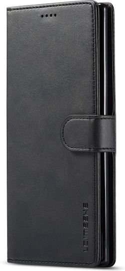 Galaxy Note 10 Plus Lc.imeeke Calf Texture Horizontal Flip Leather Case Θήκη & Υποδοχές Κάρτες & Πορτοφόλι Μαύρο Lc.imeeke