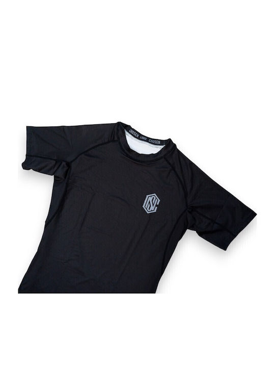 Chosen Bărbați Cu mânecă scurtă Tricou CHRS152 pentru Jiu-Jitsu Neagră