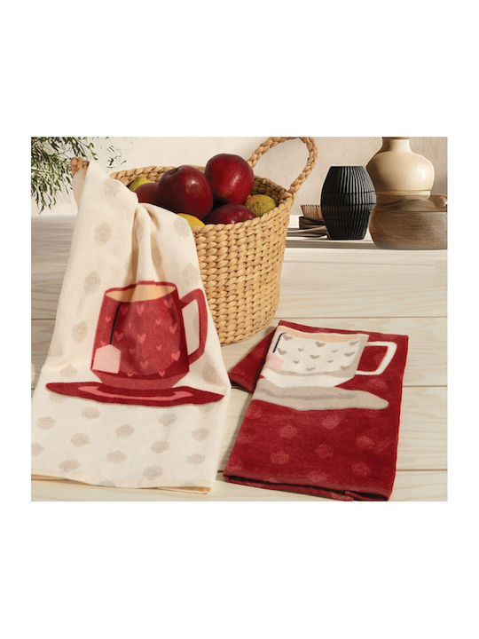 Nef-Nef Homeware Cup Of Tea Geschirrtuch in Rot Farbe 40x60cm