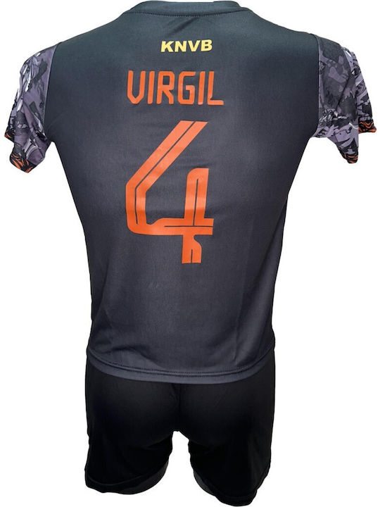 Kinder Fußball Set Niederländische Nationalmannschaft Virgil Schwarz Schwarz 290825-16