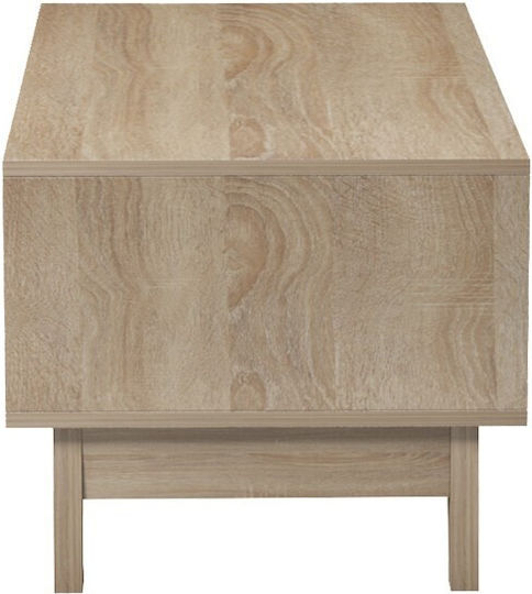 Rechteckiges Zentral Kaffeetisch Aus Holz Mit Schubladen Beiges Marmor-sonoma M90xL45xH38,5cm