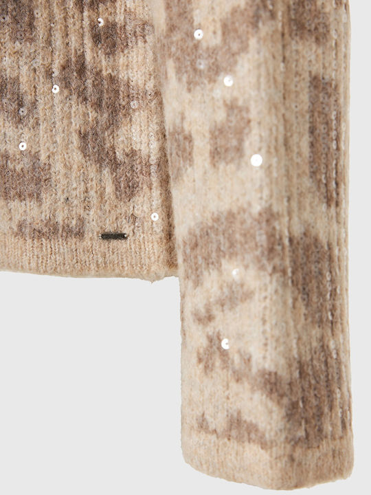 Damen Pullover Tierdruck Leopard