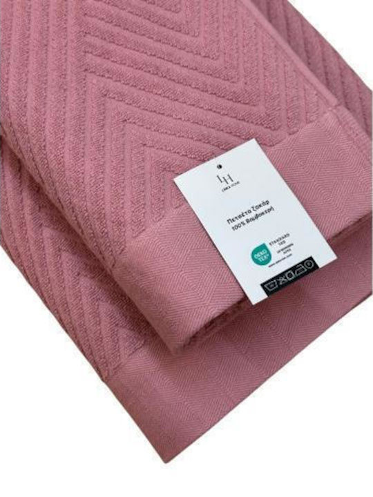 Linea Home Πετσέτα Προσώπου Diamond 50x90εκ. Πούδρα Βάρους 550gr/m²