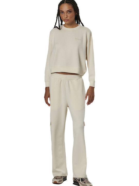 Pantaloni de Trening Larg Ecru