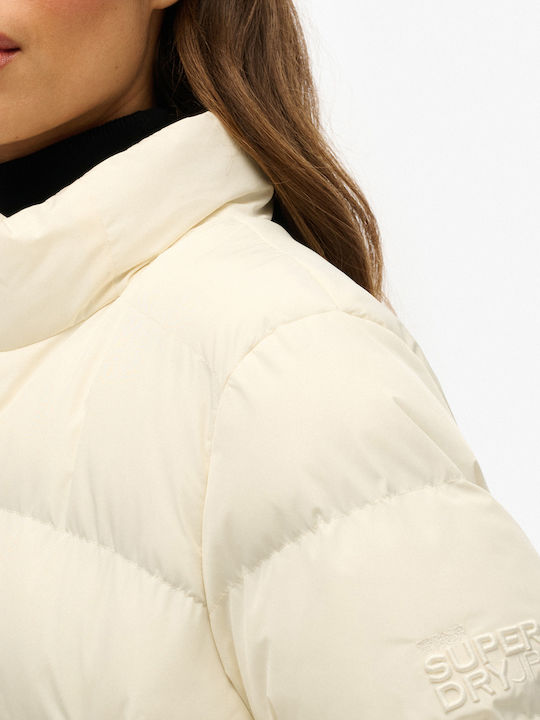 Jachetă de femei Puffer Waterproof Offwhite