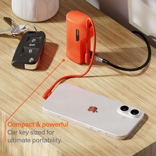 Cygnett Thumboost Power Bank 5000mAh 15W με 2 Θύρες USB-C Power Delivery Πορτοκαλί