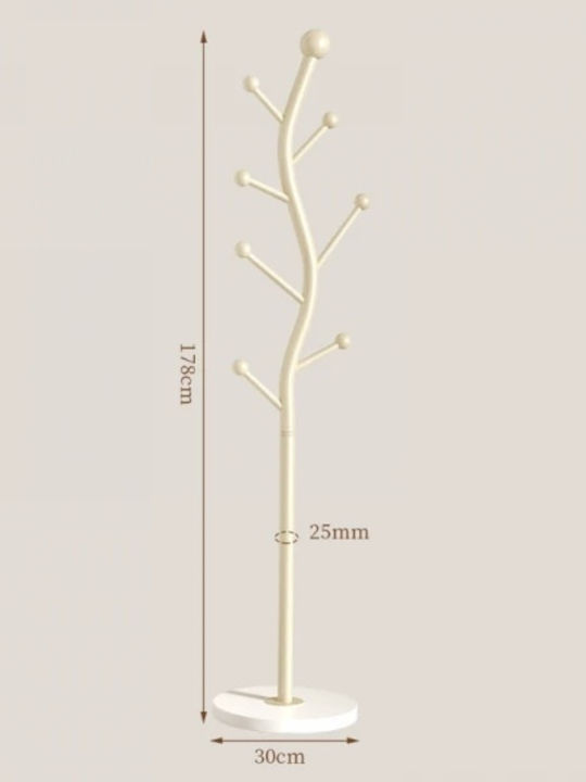 Freistehender Kleiderständer Metallisch Gray x30x178cm