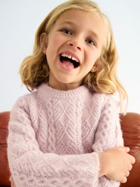 Kids' Sweater Long Sleeve Rose Petal
