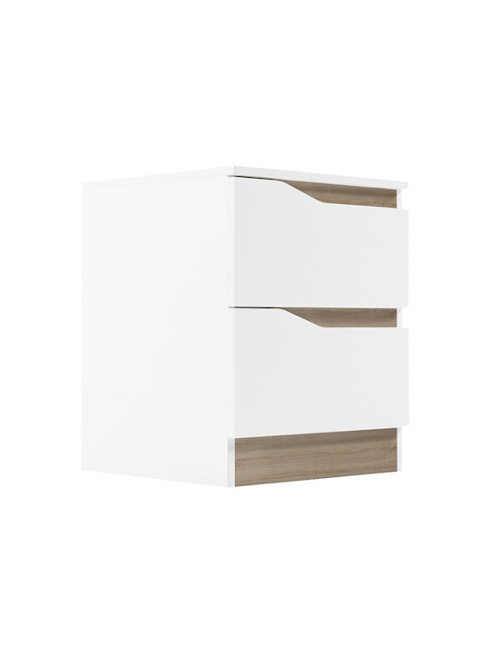 Bedside Table Verena Wooden White 40x40x50cm