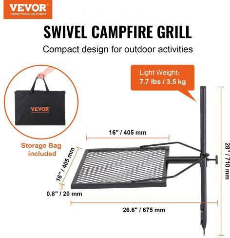 Vevor Grill for Camping 67.5x40.5x71cm