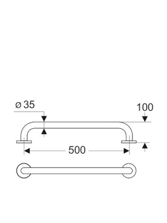 Λαβή Ασφαλείας Ideal Standard S6453my Ασημί Inox Γυαλιστερό